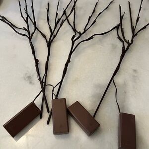 Set of 4 LED Twig Branch Lights – Warm White – Battery Operated